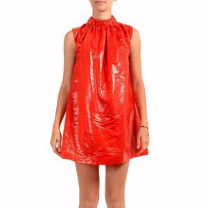 Maison Margiela Women's Red Silk Sleeveless Shift Mini Dress US S IT 40